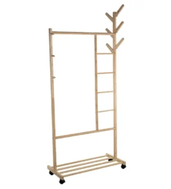 Wieszak ESKEMIHO 170 cm w odcieniu naturalnym na kółkach*Exclusivas Discount