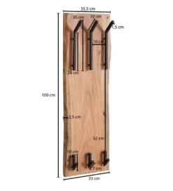 Wieszak WARKALA 35 cm drewno akacja*WOHNLING, GERMANY New