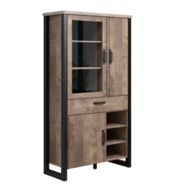 Witryna EMILE 106 cm w optyce dąb tytoniowo-brązowy*MCA Discount
