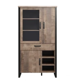 Witryna EMILE 106 cm w optyce dąb tytoniowo-brązowy*MCA Discount