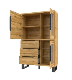 Witryna Halle 120 cm w optyce dąb wotan*Helvetia Clearance