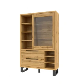 Witryna Halle 120 cm w optyce dąb wotan*Helvetia