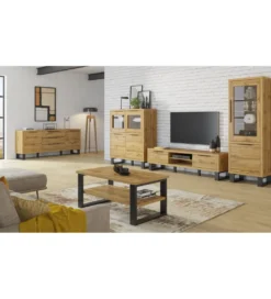 Witryna Halle 120 cm w optyce dąb wotan*Helvetia