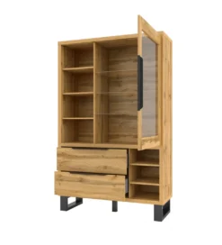 Witryna Halle 120 cm w optyce dąb wotan*Helvetia