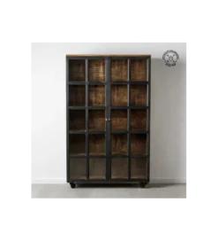 Witryna Iron Craft 115 cm drewno mango czarna*Zona-Design Best