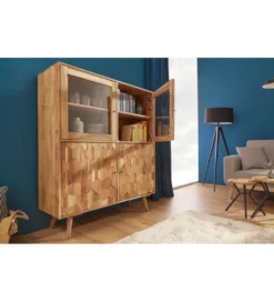 Witryna Komodo Mystic Living 140 cm drewno akacja*Invicta Interior - przedsprzedaż