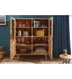Witryna Komodo Mystic Living 140 cm drewno akacja*Invicta Interior - przedsprzedaż