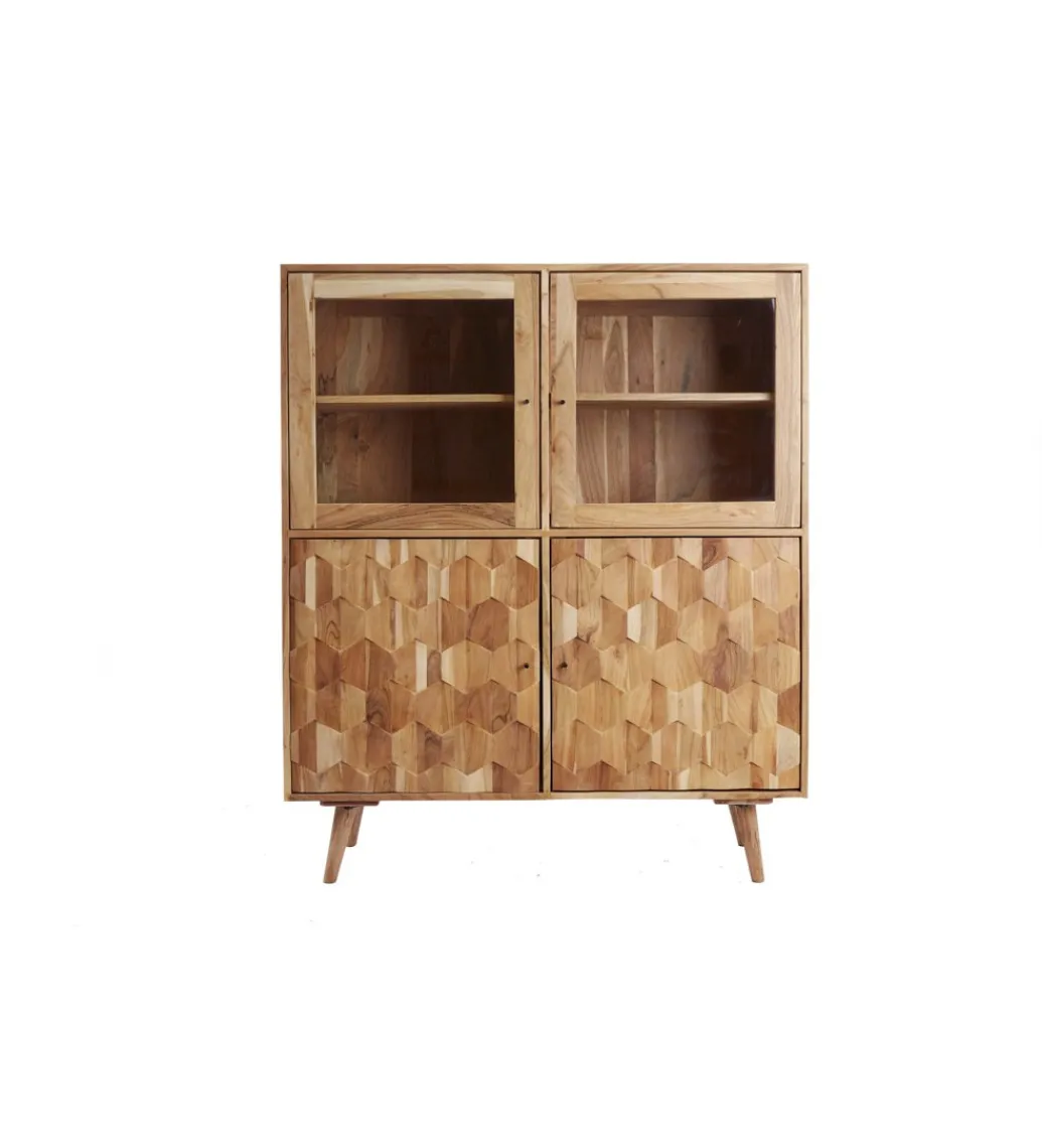 Witryna Komodo Mystic Living 140 cm drewno akacja*Invicta Interior - przedsprzedaż