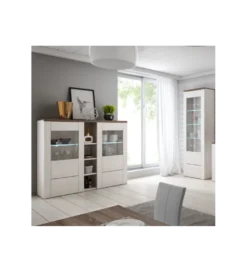 Witryna LARONA 155 cm o wybarwieniu Sonoma Trufel z kolorem Sibiu Larche*Helvetia Sale