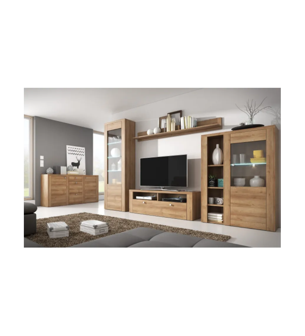 Witryna LARONA 65 Cm O Wybarwieniu dąb riviera jasny*Helvetia Clearance