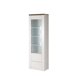Witryna LARONA 65 cm o wybarwieniu Sonoma Trufel z kolorem Sibiu Larche*Helvetia New