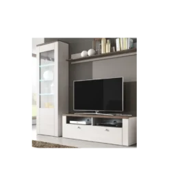 Witryna LARONA 65 cm o wybarwieniu Sonoma Trufel z kolorem Sibiu Larche*Helvetia New
