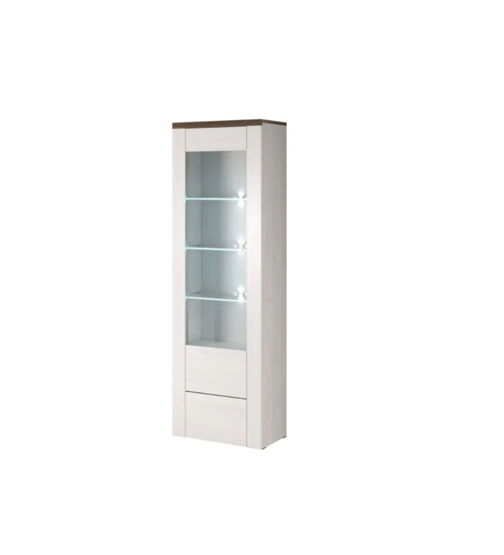 Witryna LARONA 65 cm o wybarwieniu Sonoma Trufel z kolorem Sibiu Larche*Helvetia New