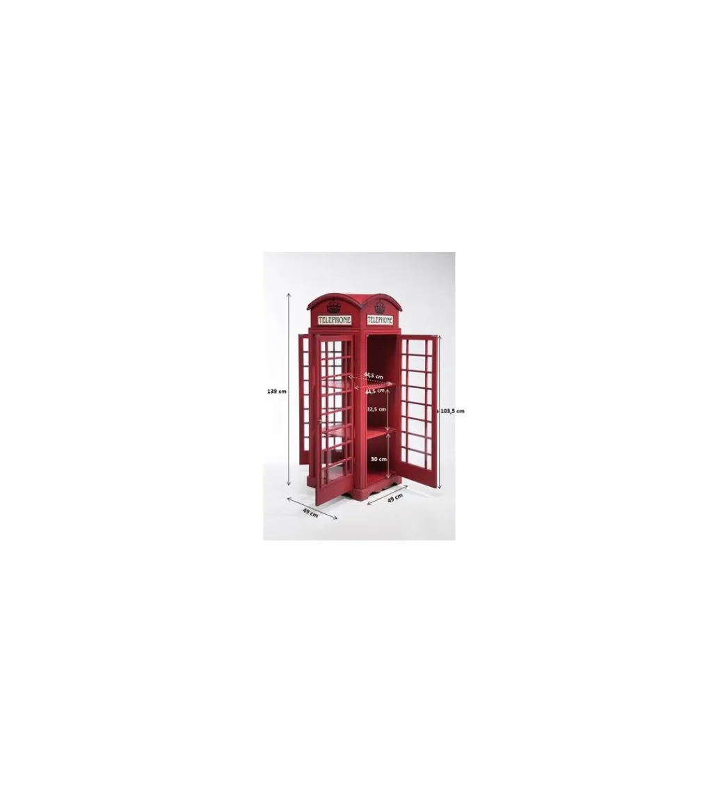 Witryna LONDON TELEPHONE 140 cm czerwona*KARE Outlet
