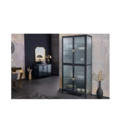 Witryna OLIMPIA II 80 cm czarna*Invicta Interior Discount