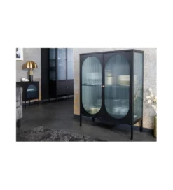 Witryna OLIMPIA III 90 cm czarna*Invicta Interior Online
