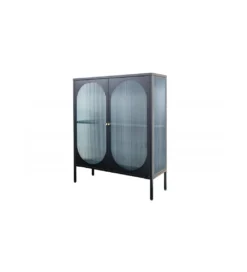 Witryna OLIMPIA III 90 cm czarna*Invicta Interior Online