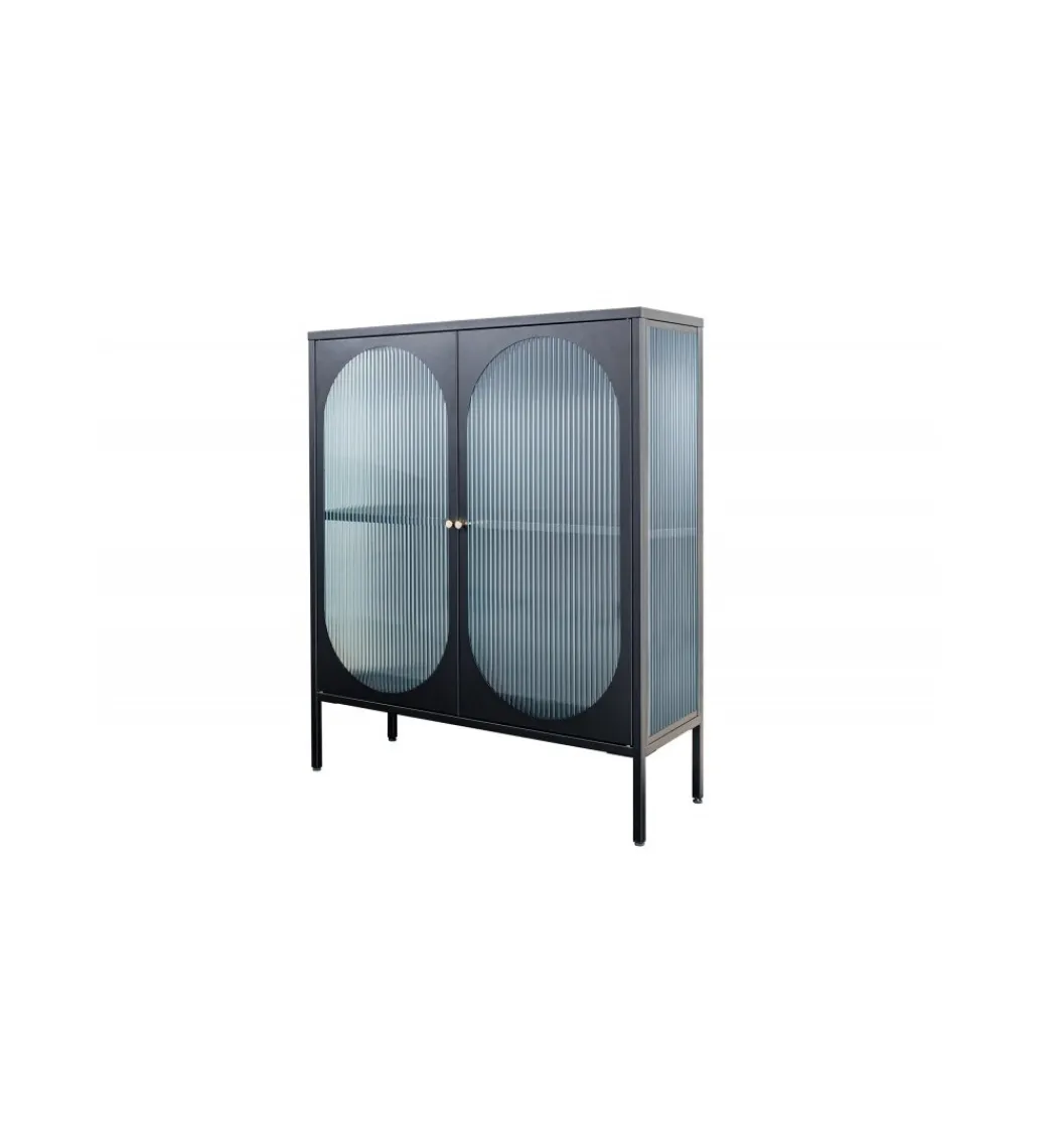 Witryna OLIMPIA III 90 cm czarna*Invicta Interior Online