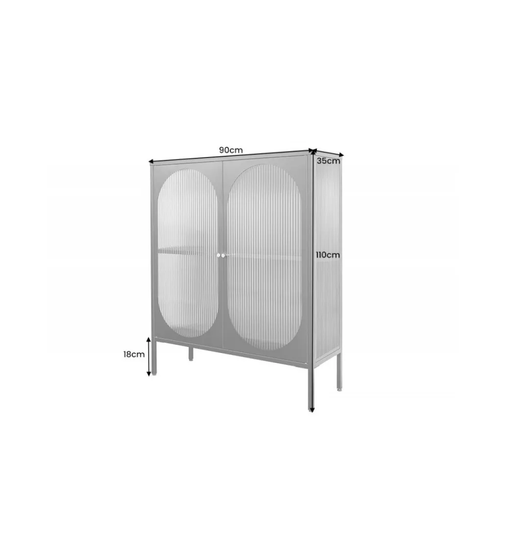 Witryna OLIMPIA III 90 cm czarna*Invicta Interior Online
