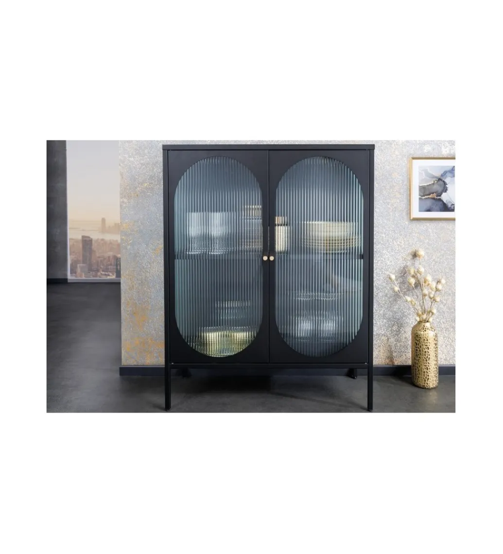 Witryna OLIMPIA III 90 cm czarna*Invicta Interior Online