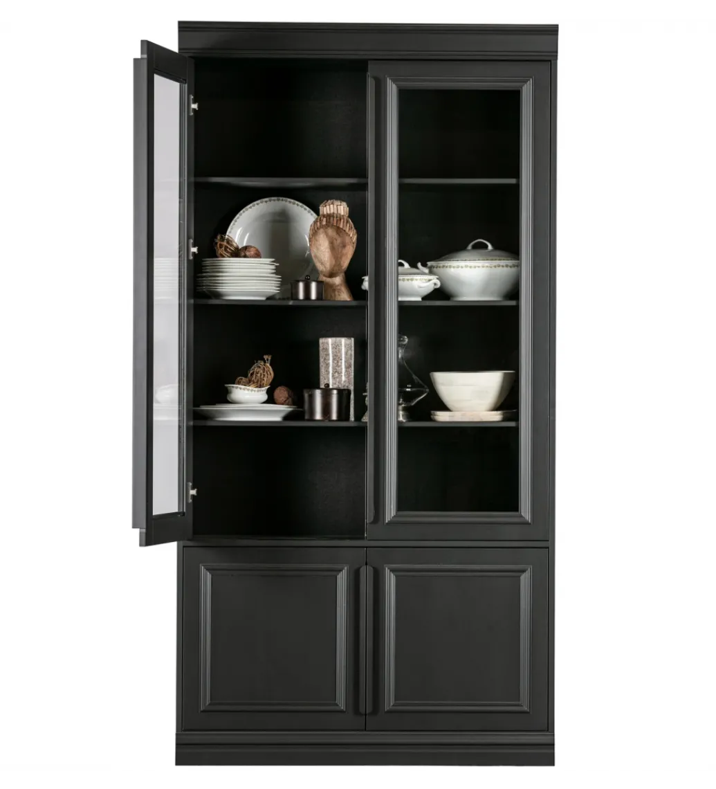Witryna ORGANIZE 215 cm drewno sosna czarny mat*WOOOD Online