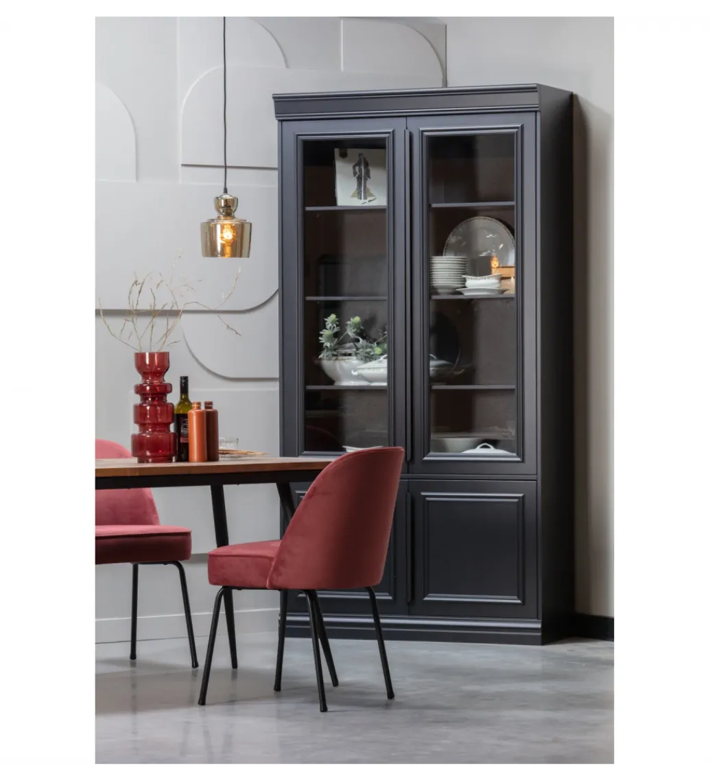 Witryna ORGANIZE 215 cm drewno sosna czarny mat*WOOOD Online