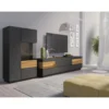 Witryna SILKE 80 Cm Antracytowa Z Dodatkiem Koloru Dąb Wotan*Helvetia Discount