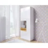 Witryna SILKE 80 cm biała z dodatkiem koloru Dąb Wotan*Helvetia Discount