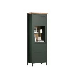 Witryna STANTON 69 cm w optyce dębu Evoke Ciemnozielony*MCA Linia Włoska New