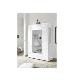 Witryna szklana MIRO 120 cm biała*MCA Linia Włoska Discount