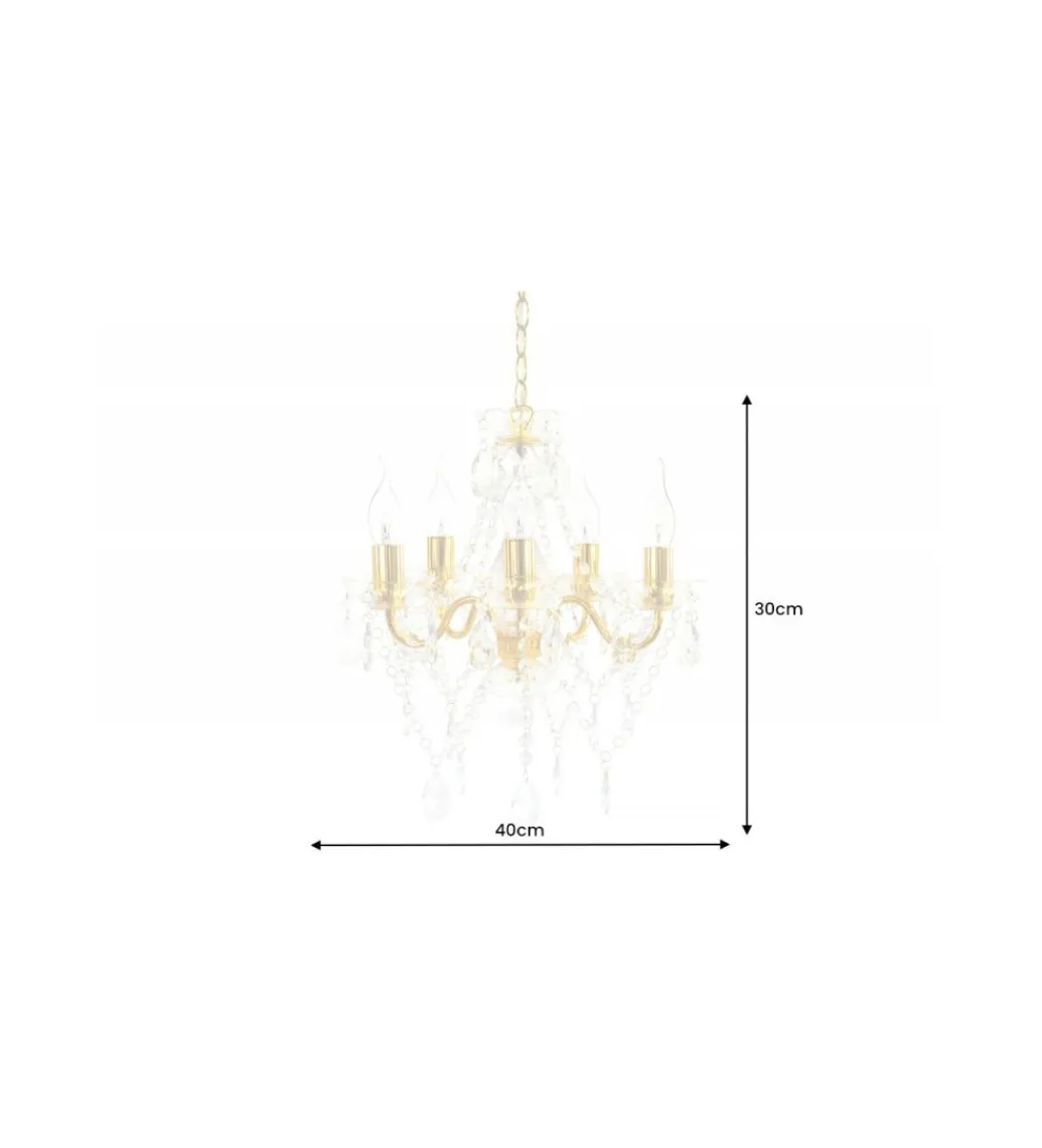 Żyrandol Karat S 40 cm 5 ramion złoty*Invicta Interior Clearance