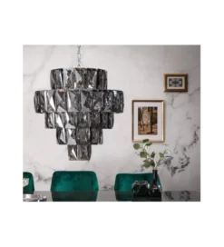 Żyrandol kryształowy PERAL 50 cm szlachetny szary*Invicta Interior Clearance