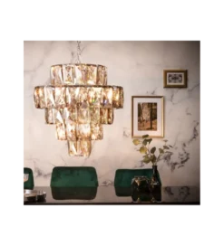 Żyrandol kryształowy PERAL 50 cm szlachetny szary*Invicta Interior Clearance