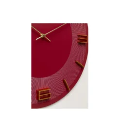 Zegar LEONARDO 49 cm czerwony złoty*KDesign Best