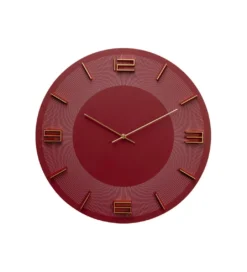 Zegar LEONARDO 49 cm czerwony złoty*KDesign Best
