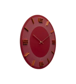 Zegar LEONARDO 49 cm czerwony złoty*KDesign Best
