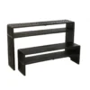 Zestaw 2 konsol SHELFY 130 i 118 cm drewno teak czarna*J-Line