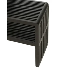 Zestaw 2 konsol SHELFY 130 i 118 cm drewno teak czarna*J-Line