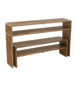 Zestaw 2 konsol SHELIS 130 cm 118 cm drewno teak*J-Line Outlet