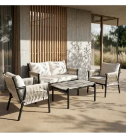 Zestaw mebli ogrodowych KADARMO czarnobiałe*Zona-Design Best
