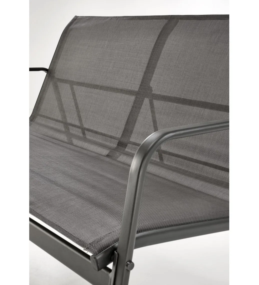 Zestaw ogrodowy CONOR sofa 114 cm dwa fotele 76 cm stolik 75 cm czarno szary*Halmar Outlet