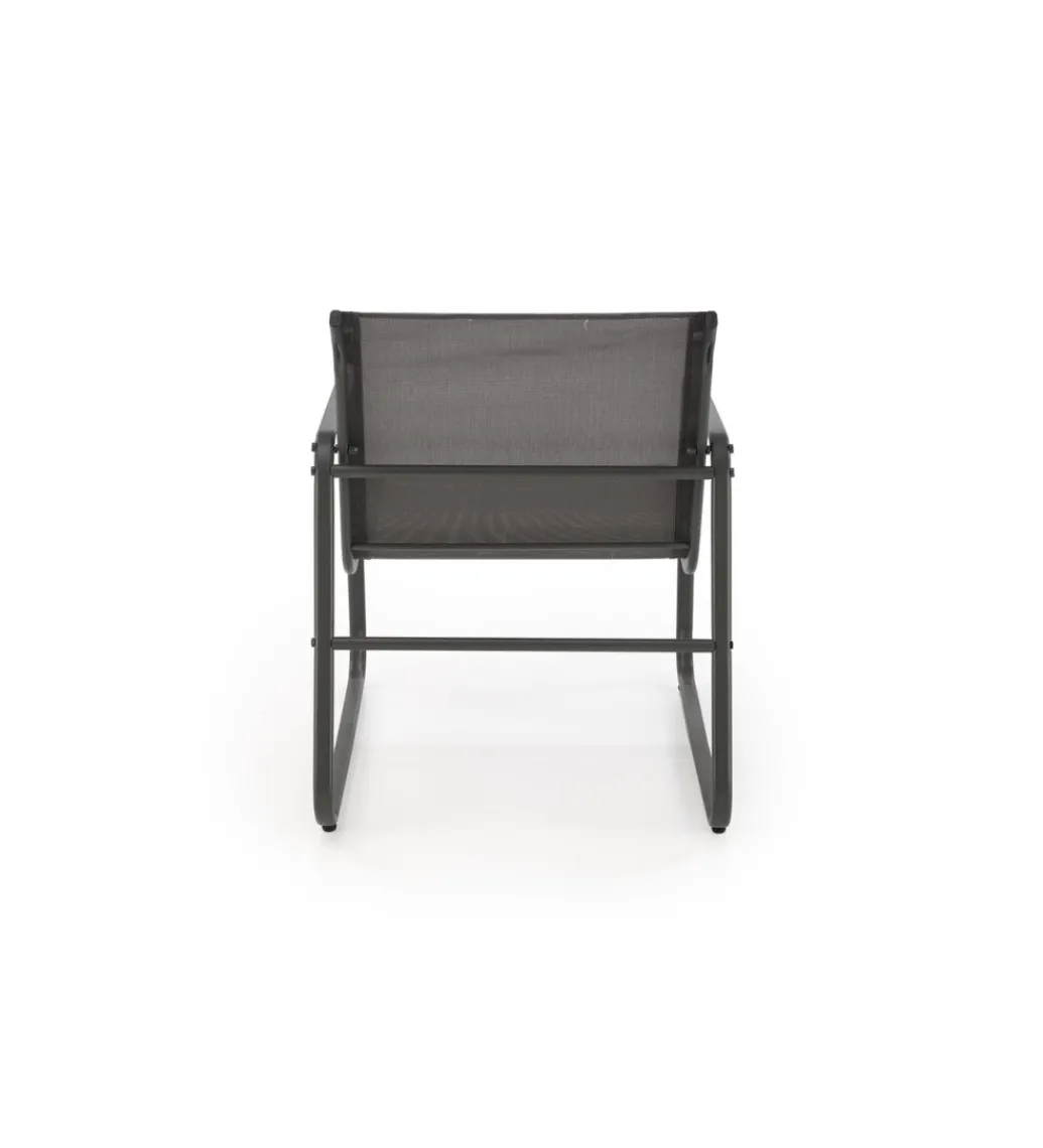 Zestaw ogrodowy CONOR sofa 114 cm dwa fotele 76 cm stolik 75 cm czarno szary*Halmar Outlet