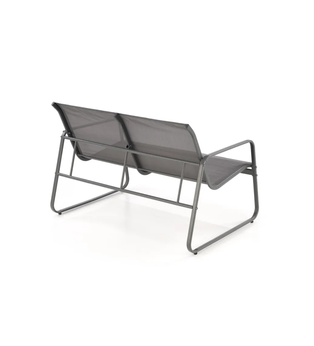 Zestaw ogrodowy CONOR sofa 114 cm dwa fotele 76 cm stolik 75 cm czarno szary*Halmar Outlet