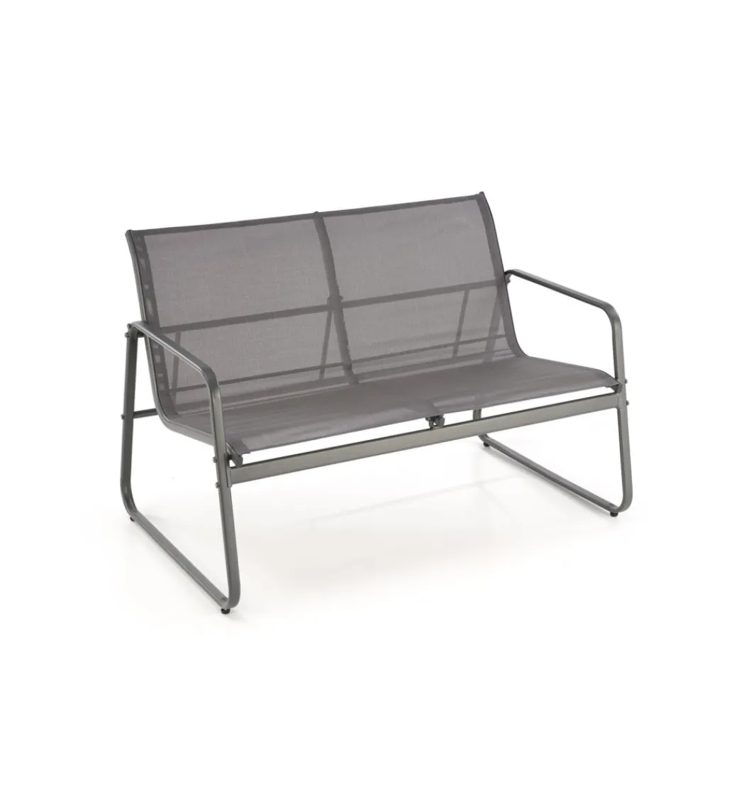 Zestaw ogrodowy CONOR sofa 114 cm dwa fotele 76 cm stolik 75 cm czarno szary*Halmar Outlet