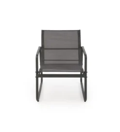 Zestaw ogrodowy CONOR sofa 114 cm dwa fotele 76 cm stolik 75 cm czarno szary*Halmar Outlet