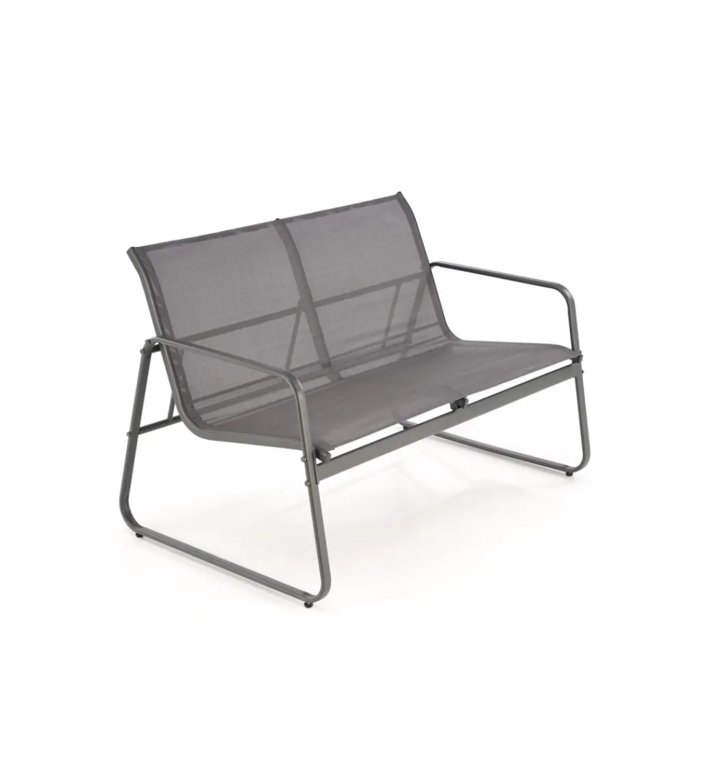 Zestaw ogrodowy CONOR sofa 114 cm dwa fotele 76 cm stolik 75 cm czarno szary*Halmar Outlet