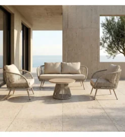 Zestaw ogrodowy DUNA sofa 153 cm dwa fotele 74 cm stolik 66 cm*Zona-Design Online