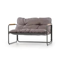 Zestaw ogrodowy HUDSON sofa 116 cm dwa fotele 75 cm ława 68 cm popielaty brązowy*Halmar Hot