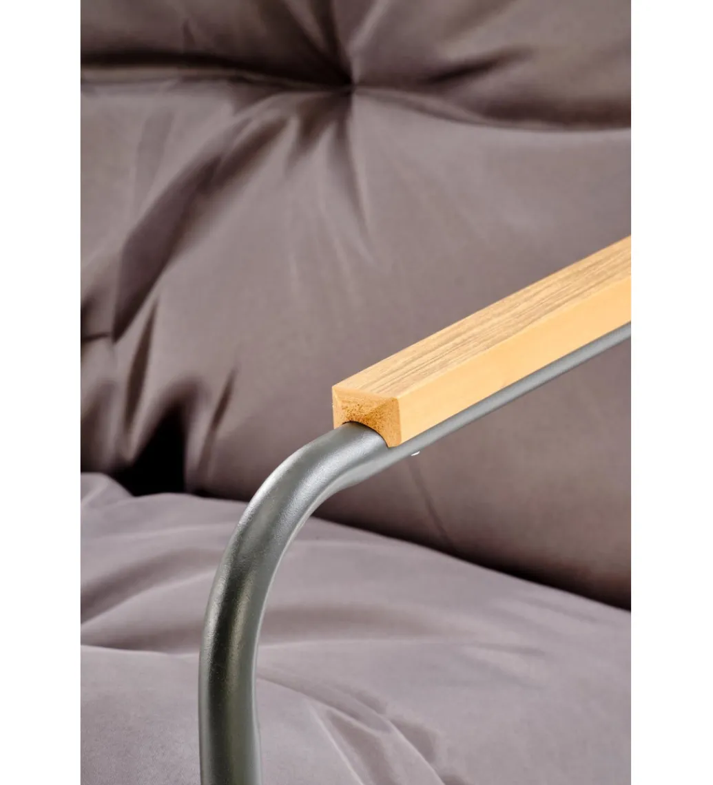 Zestaw ogrodowy HUDSON sofa 116 cm dwa fotele 75 cm ława 68 cm popielaty brązowy*Halmar Hot