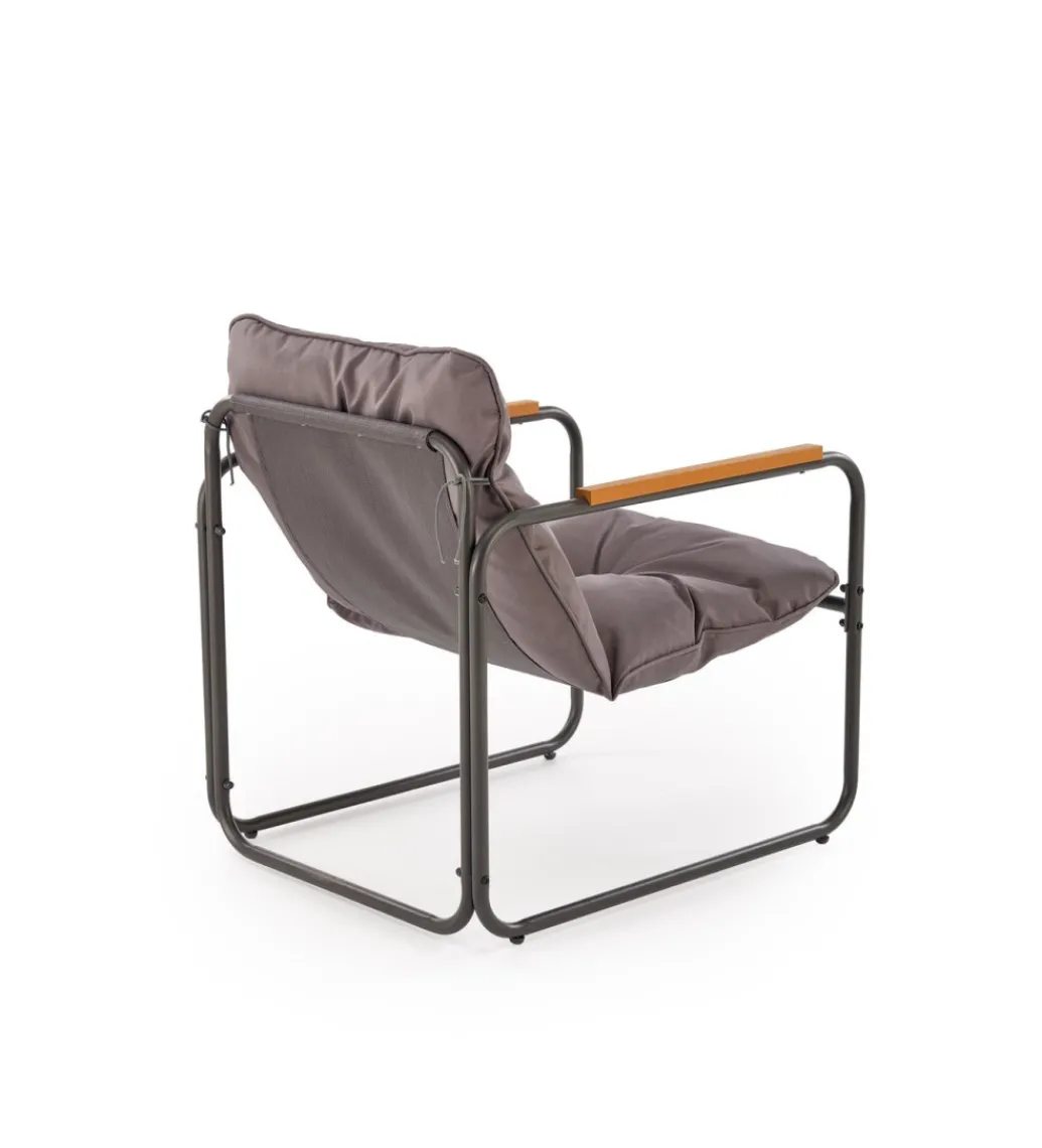 Zestaw ogrodowy HUDSON sofa 116 cm dwa fotele 75 cm ława 68 cm popielaty brązowy*Halmar Hot